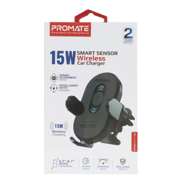 هولدر و شارژر وایرلس پرومیت مدل PowerMount 15W