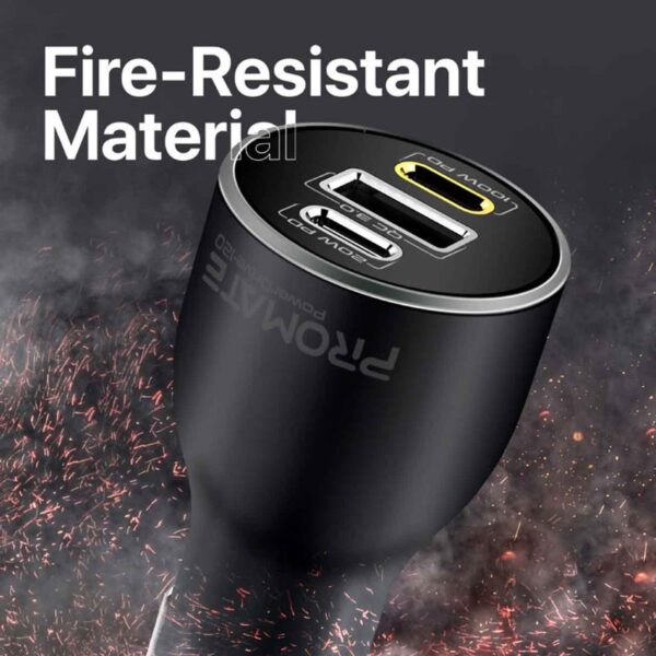 شارژر فندکی فست و PD دو پورت پرومیت مدل PowerDrive 120W
