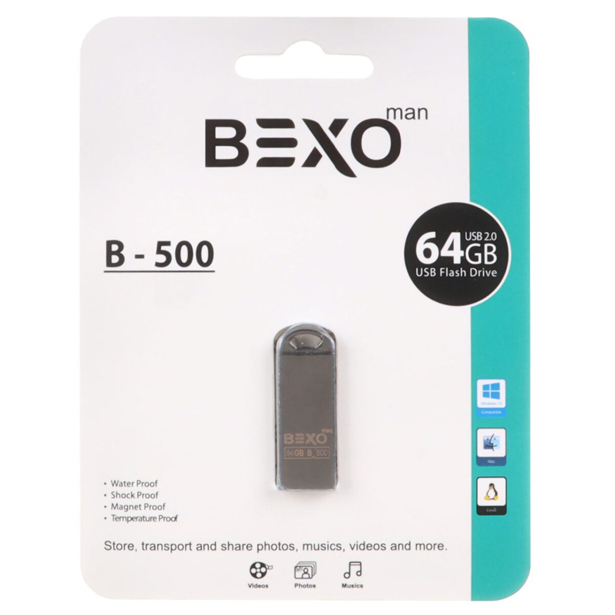 فلش مموری بکسو | BEXO مدل B-500 ظرفیت 64 گیگابایت