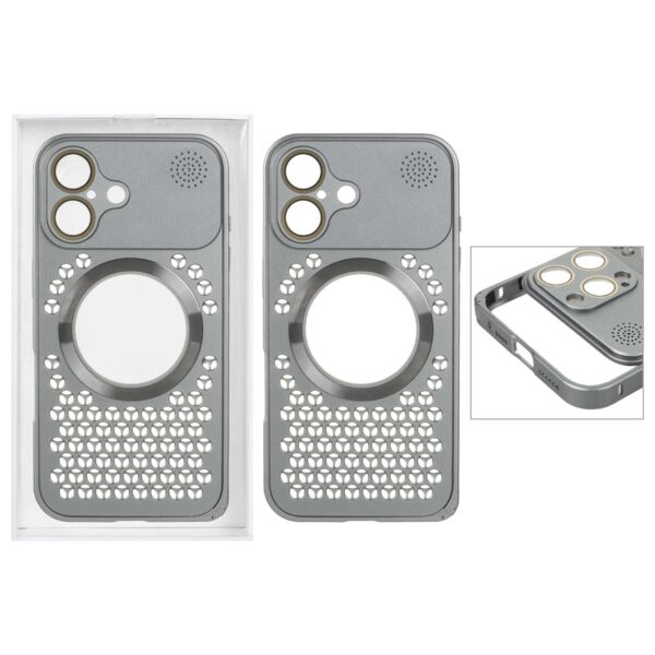 قاب iPhone 16 مدل تیتانیوم معطر Magsafe خاکستری