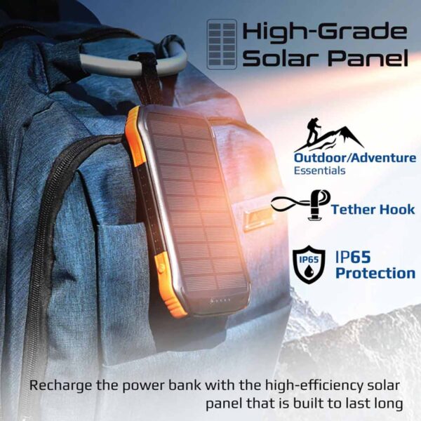 پاوربانک خورشیدی فست پرومیت 10000 میلی آمپر  20W مدل SolarTank-10PDQi