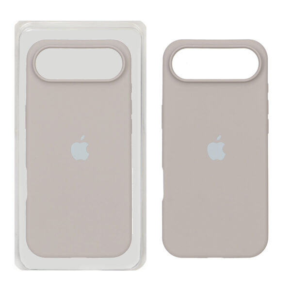 قاب iPhone 17 Air سیلیکونی پاک کنی اورجینال خاکی