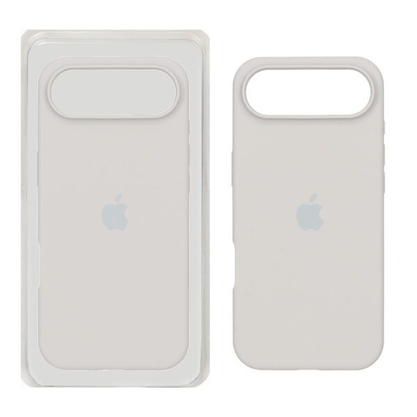 قاب iPhone 17 Air سیلیکونی پاک کنی اورجینال طوسی روشن