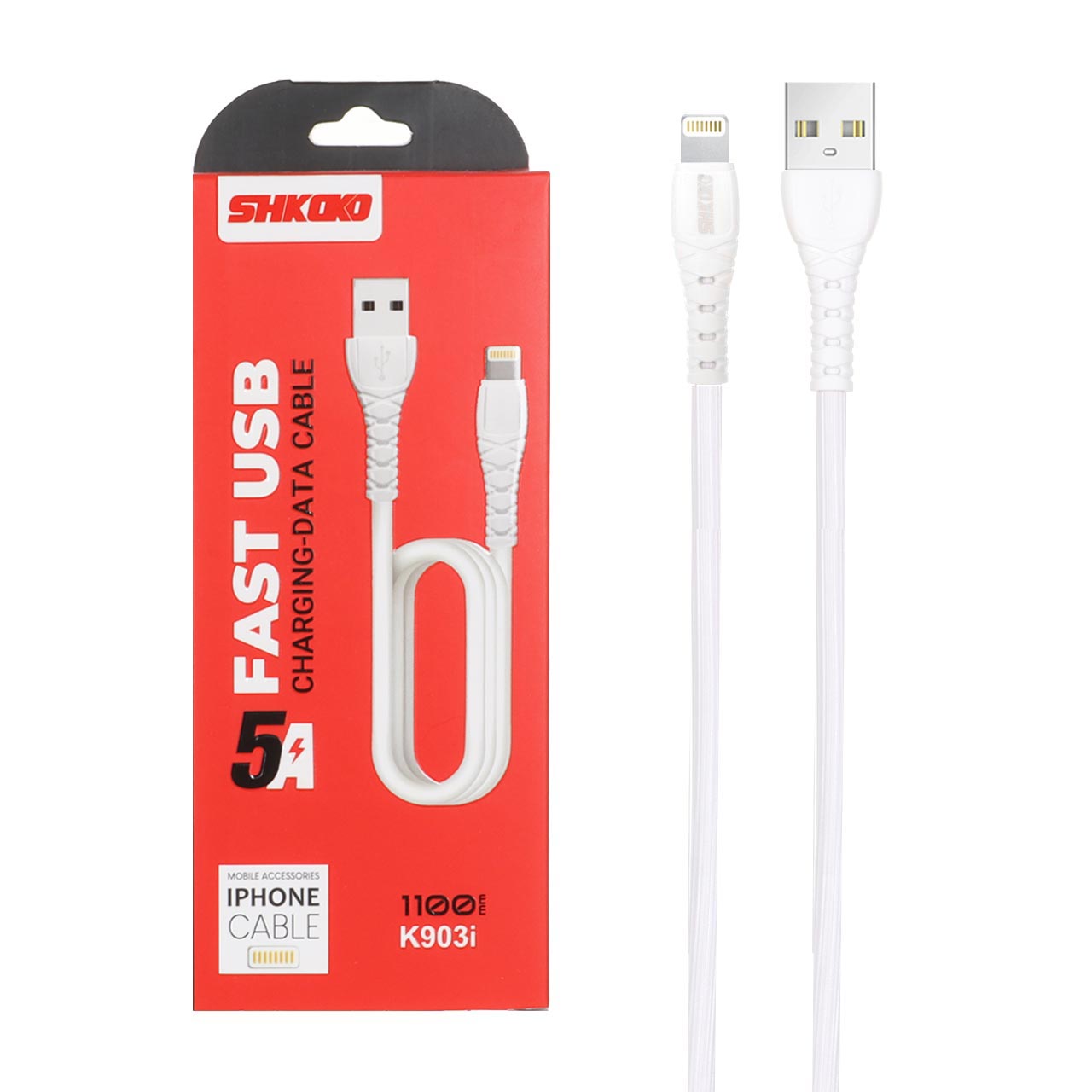 کابل شارژ 1.1 متری فست آیفون Shkoko مدل K903i