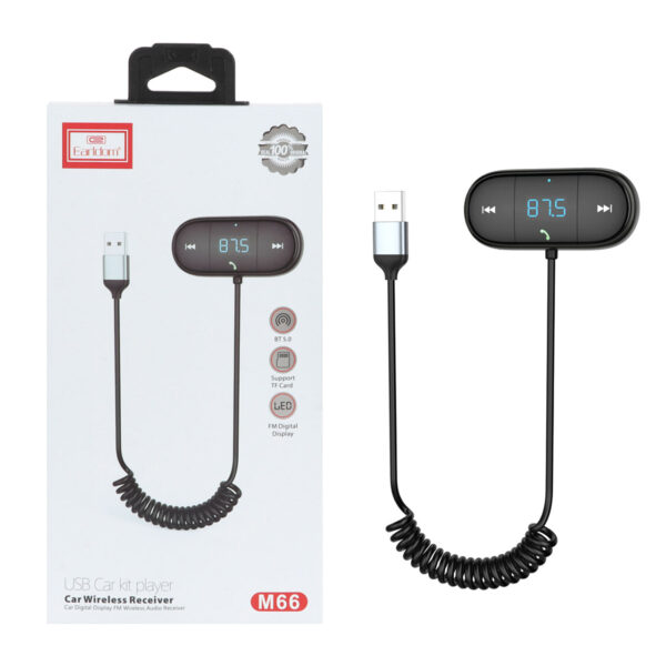 دانگل بلوتوث و گیرنده بلوتوث FM ارلدام مدل ET-M66